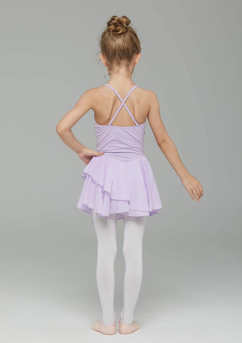 MdnMd Purple Toddler Girls Dance Leotard with Ballet Tutu Skirt Ballerina Outfit Dress Camisole (Age 4-6 / 4t,5t) - Image 5
